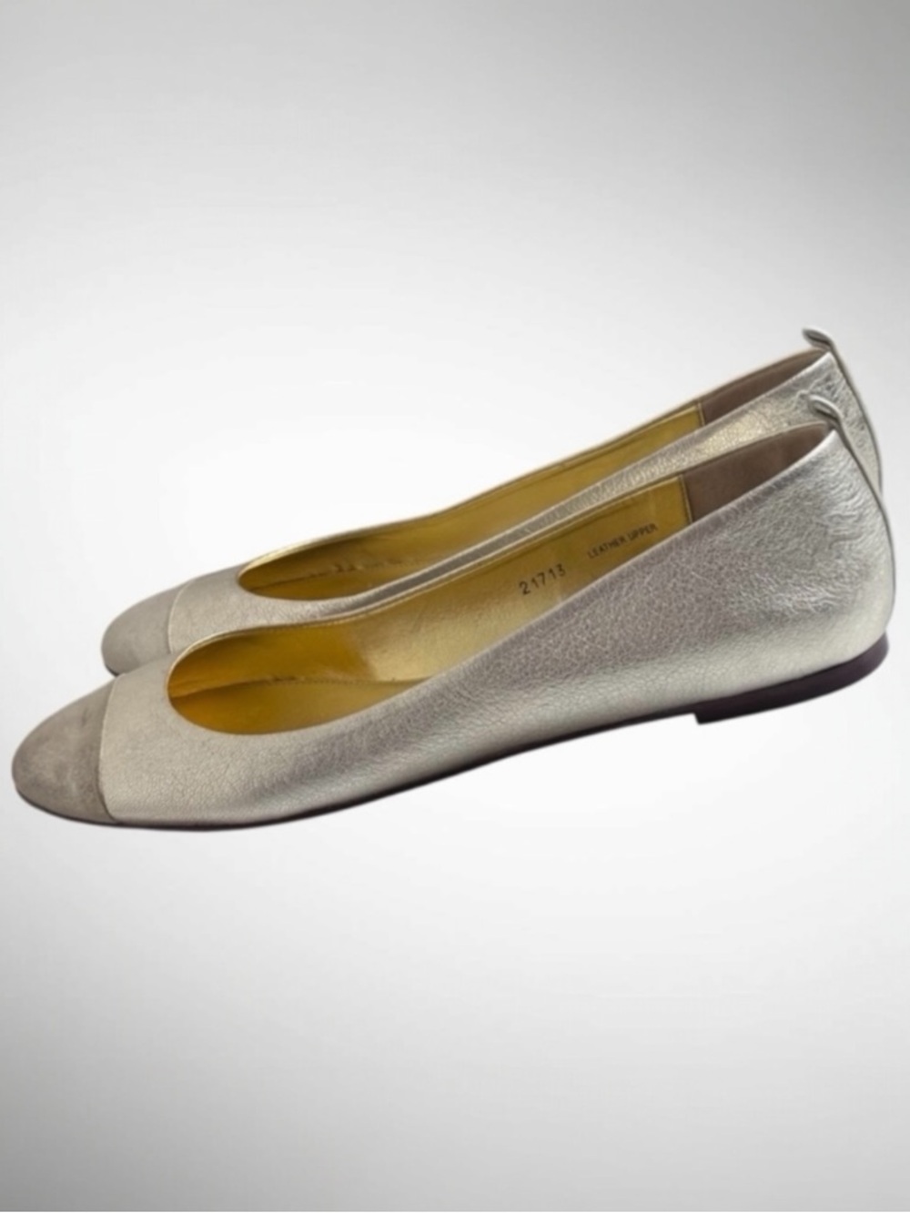 NWOT JCrew Cecilia Ballet Flats Woman’s sz 11 Narrow Metallic Gold Leather Italy